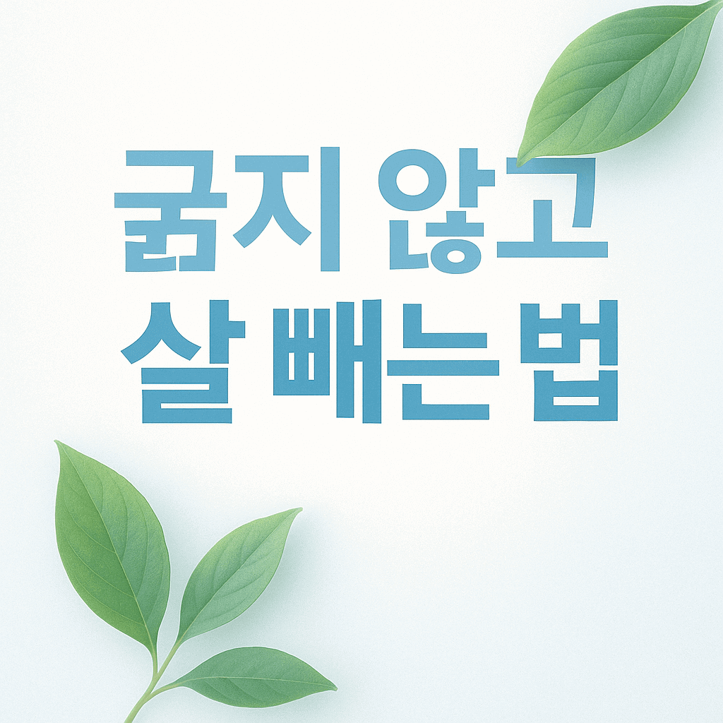 굶지 않고 살빼는 법